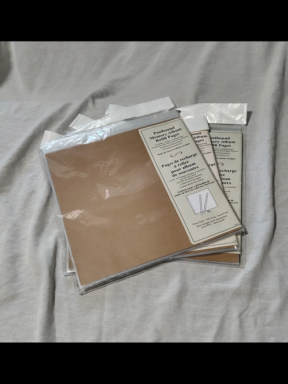 3x Packs Of Uniek Postbound Memory Album Refill Pages 12x12